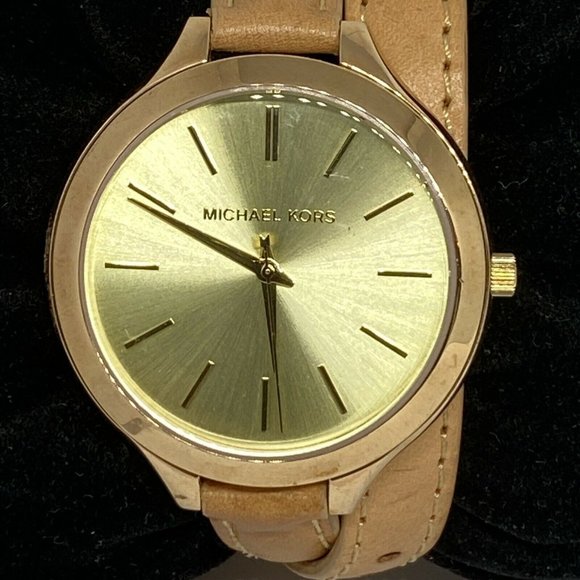 Michael Kors MK4288 Women's Beige Leather Analog S - Picture 2 of 12